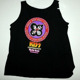 KISS Band Coffeehouse Rock And Roll Over Logo Tank Top XL 2011 Gene Simmons 3