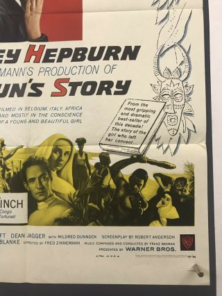 NUNS STORY Movie Poster (Fine, ) One Sheet 1959 Audrey Hepburn Peter Finch 3980 4