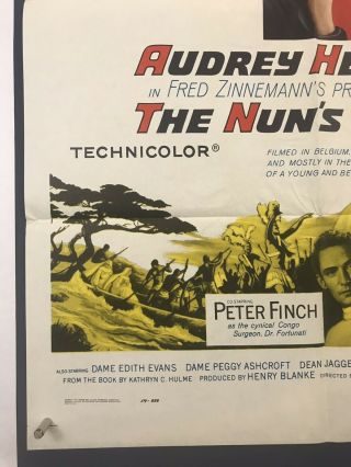 NUNS STORY Movie Poster (Fine, ) One Sheet 1959 Audrey Hepburn Peter Finch 3980 5