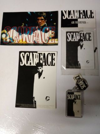 Scarface Movie 2 Stickers 1 Keychain 1 Car Airfreshner Lot3