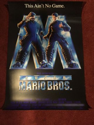 Mario Bros.  Movie Poster 2 Sided Rolled 27x40 John Leguizamo