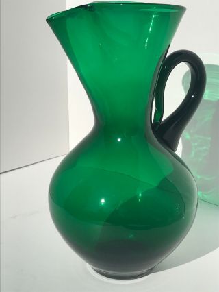 Blenko Cocktail Pitcher Emerald Forest Green 905 - H Winslow Anderson 40’s - 50’s 2