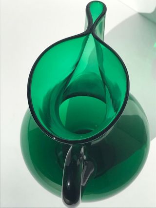Blenko Cocktail Pitcher Emerald Forest Green 905 - H Winslow Anderson 40’s - 50’s 8