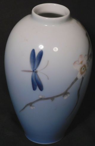 Vintage Danish Modern Art Pottery Porcelain Royal Copenhagen Dragonfly Vase 2301
