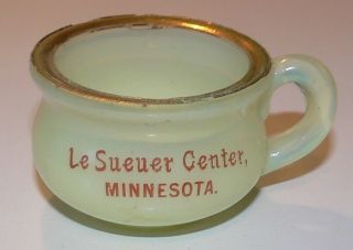 Le Sueuer (le Sueur) Center,  Minnesota Custard Glass Souvenir 2