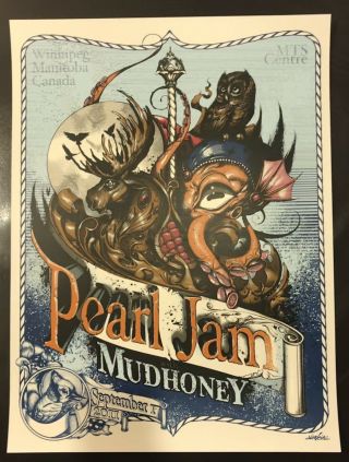 Pearl Jam Concert Poster - Winnipeg 9.  17.  11