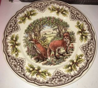 Royal Stafford Fox Homeland Harvest Porcelain Dinner Plates Set Of 2
