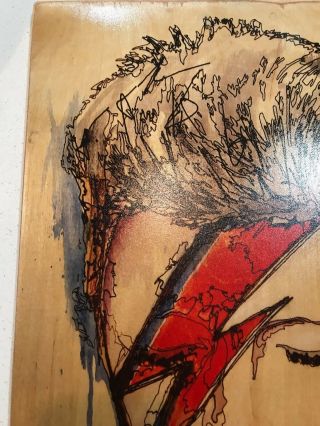 Print David Bowie On Wood Drawing Water Color Line Rock and Roll Music Art 12x18 5