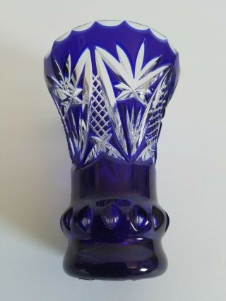Nachtmann Bleikristall Cobalt Blue Vase 4 1/2 