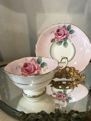 Vintage Paragon Pink Rose Teacup & Saucer By Appointment To Queen Mary