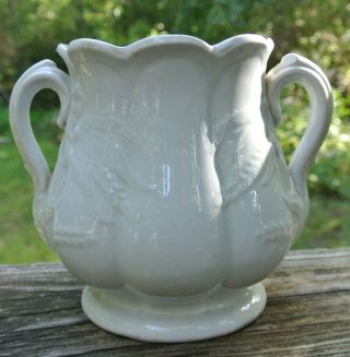 Antique J&g Meakin White Ironstone Sugar Bowl Wheat Pattern With No Lid