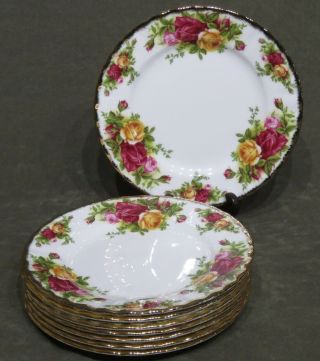 Royal Albert Old Country Roses Bone China 8 6 - 1/4 " Dessert Plates England
