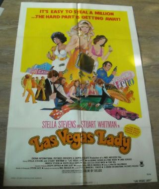 1975 Las Vegas Lady 1 Sheet Movie Poster Stella Stevens Sexy Gga Stuart Whitman