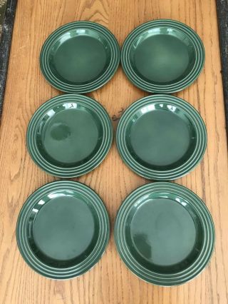 Le Potier By Emile Henry 6 Salad Plates In Green (olive) 8 "