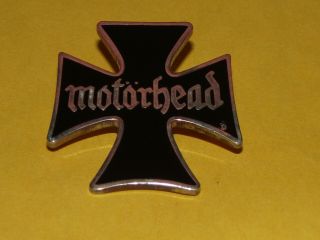 Motorhead Lemmy Kilmister Badge Pin Heavy Metal Iron Cross Rock Music Old Band