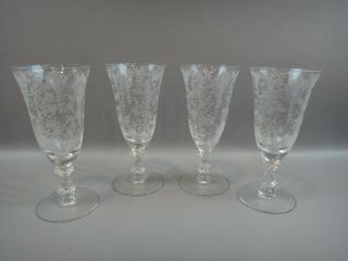 4 Cambridge Rose Point 5 Oz Footed Juice Glass Set Of 4 3121