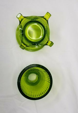 Viking Glass Green Pot Belly Stove Wood Stove Fairy Lamp Candle Votive Holder 7