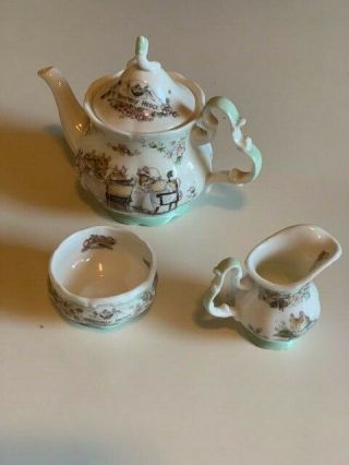 Royal Doulton Brambly Hedge Tea Mini Teapot/creamer/sugar Set.