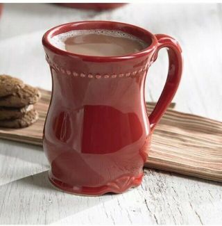 Princess House Set Of 4 Pavillion Berry Red Coffee Mugs,  6327,
