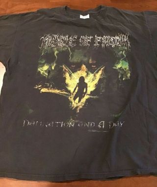 Vintage Cradle Of Filth Damnation And A Day T - Shirt Size Xxl Black With Graphic