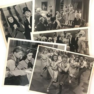 5 Vintage Mgm Photos Judy Garland & Mickey Rooney Musical Movie Stills 