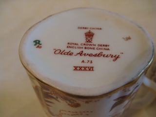 Royal Crown Derby English bone china Olde Avesbury Creamer and Open Sugar Bowl 7