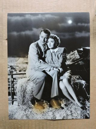 John Wayne With Claudette Colbert Orig Portrait Photo 1946 Without Reservations