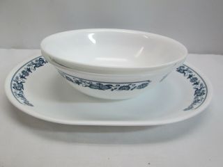 Corelle By Corning Old Town Blue Onion Oval Serving Platter & 2 Serving Bowls
