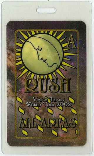 Rush Authentic 2002 Concert Laminated Backstage Pass Vapor Trails Tour Aa
