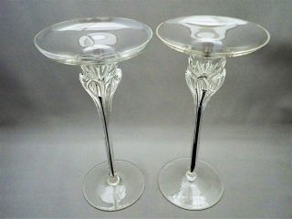 2 Belfor Bohemia Crystal Exquisite Single Light Candle Holders