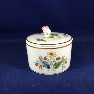 Vintage Richard Ginori Of Italy Sculpted Rose Lidded Trinket Box Or Sugar Bowl