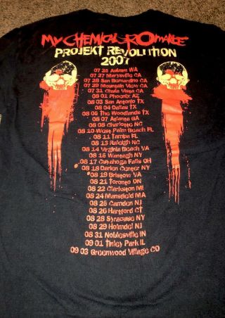 My Chemical Romance - 2007 Projekt Revolution Tour Concert Medium T - Shirt 4