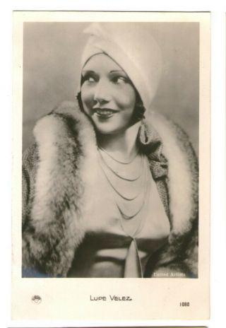 Lupe Velez Vint Headdress Smiling French Photo Postcard