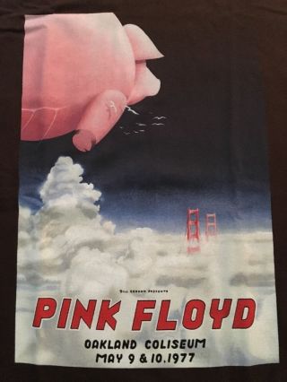 Pink Floyd T Shirt May 9 - 10 1977 Oakland CA Tuten BGP Poster Art LG Long Sleeve 2