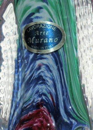 Multi Coloured Lavorazione Arte Murano Venetian Glass Penguins Figurine - 22 cm 3