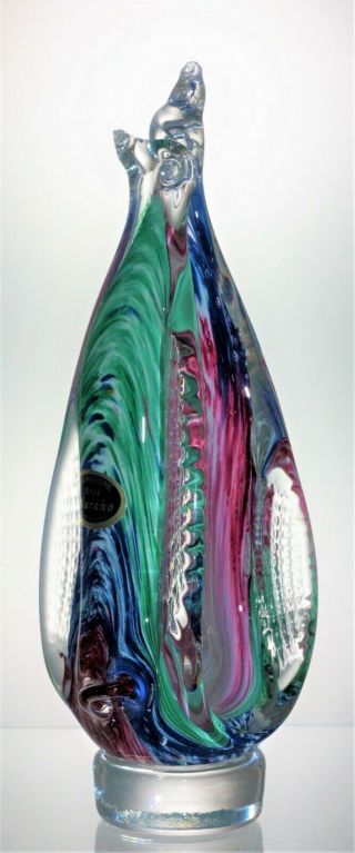 Multi Coloured Lavorazione Arte Murano Venetian Glass Penguins Figurine - 22 cm 4