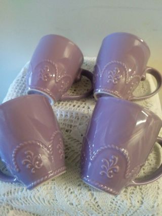 Princess House Marbella Lilac Coffee Mugs 1738