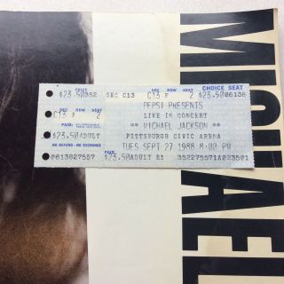 MICHAEL JACKSON 1988 BAD TOUR CONCERT PROGRAM BOOK BOOKLET / ticket stub 3
