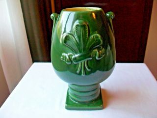 Vintage Red Wing Pottery Vase 1118 Green 7 " 1940 