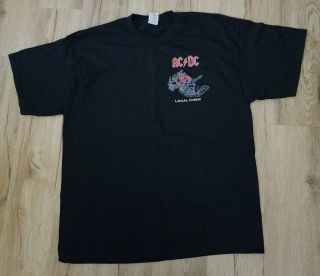 Ac/dc Local Crew 2009 Black Ice Tour T - Shirt Men 