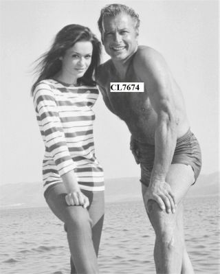 Lex Barker In A Swimsuit With Marie Versini On The Beach Beefcake Photo