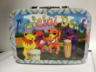 Grateful Dead Dancing Bears Metal Lunch Box Vintage 1998 With Tags Deadhead Gift
