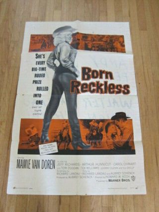 Born Reckless 1sh 1959 Mamie Van Doren
