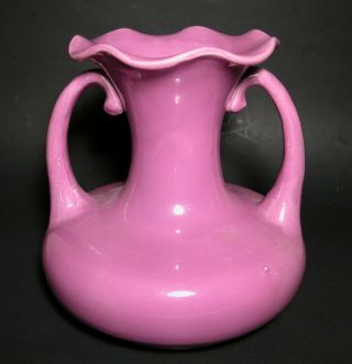 Vintage Signed Awaji Japan Japanese Art Deco Pottery Vase Rare Lavender Glaze Ex