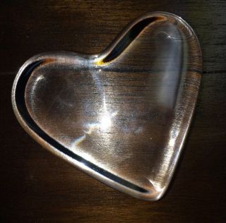 Signed Baccarat Paperweight France Art Glass Heart Crystal