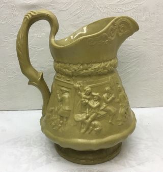 Antique Ridgway Stoneware Jug/pitcher - “tam O’shanter” Brown,  1835,  7” Height
