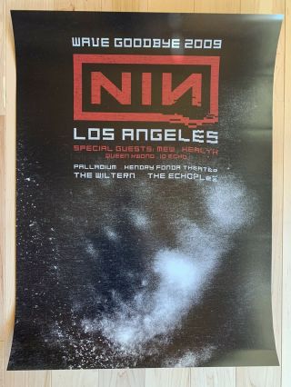 Nin Nine Inch Nails Tour Poster Los Angeles 2009 Wave Goodbye