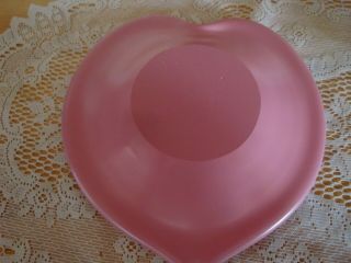 Murano Glass Heart Shaped Dish - Italy - Candy - Nuts - Trinkets - Pink/Mauve 3