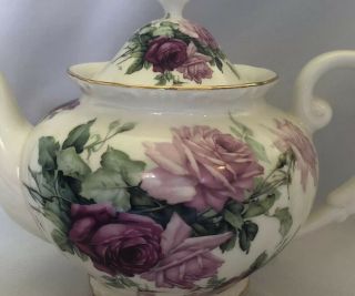 Grace’s Teaware Porcelain SET Shabby Cottage Roses Teapot Sugar Bowl & Creamer 2