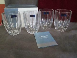 S1 Waterford Marquis Omega 4 Double Old Fashioned Crystal Tumblers Nos Ob